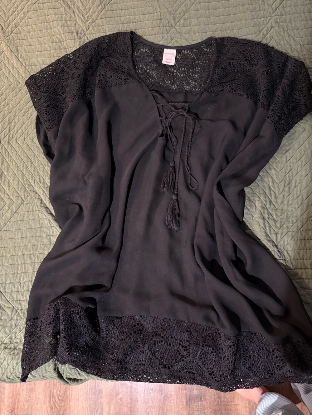 Black swimsuit cover